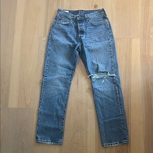 Levi's Distressed Blue Straight Jeans